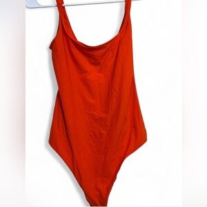Vibrant Orange Kids One Piece Swimsuit